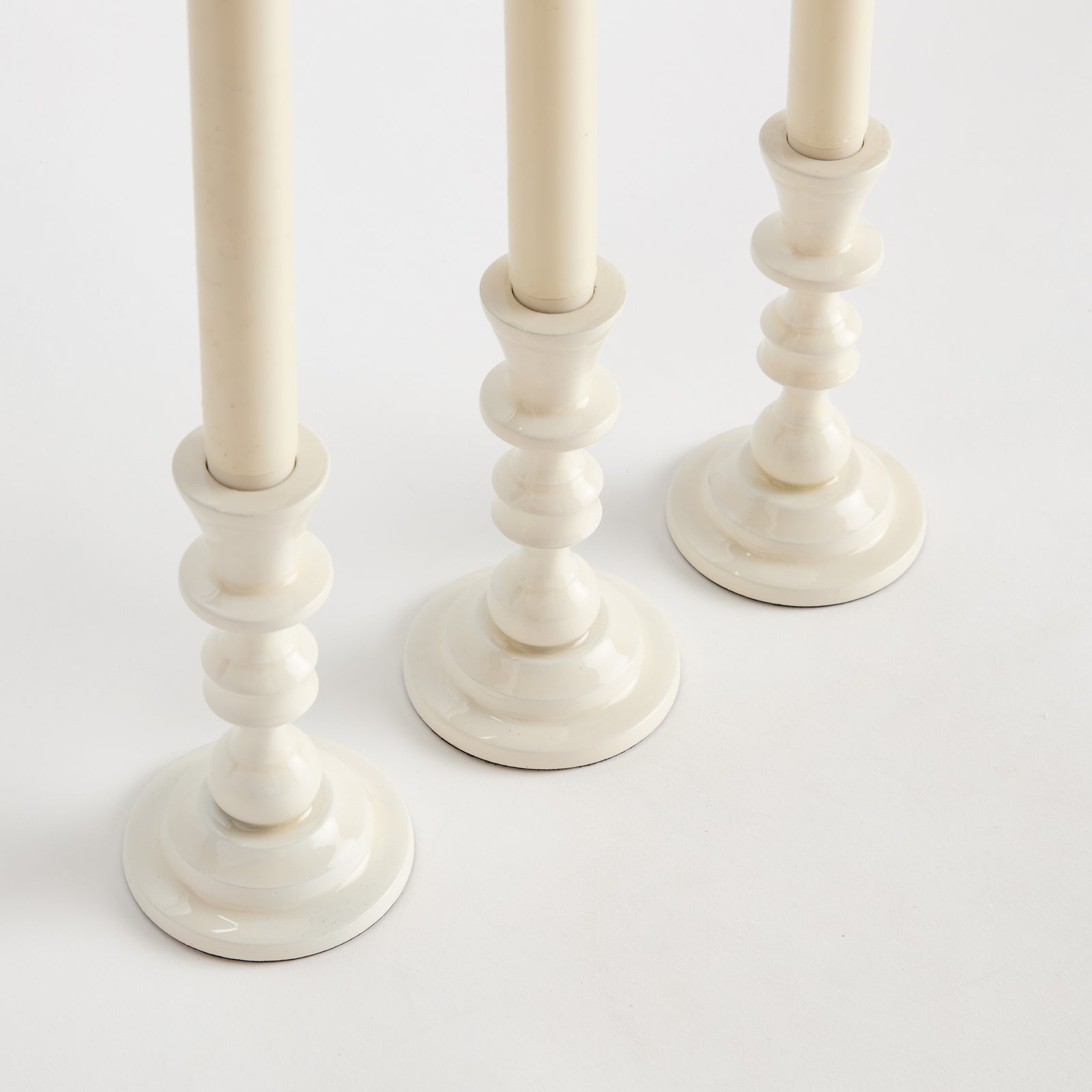 EVE TAPER HOLDERS, SET OF 3 - White