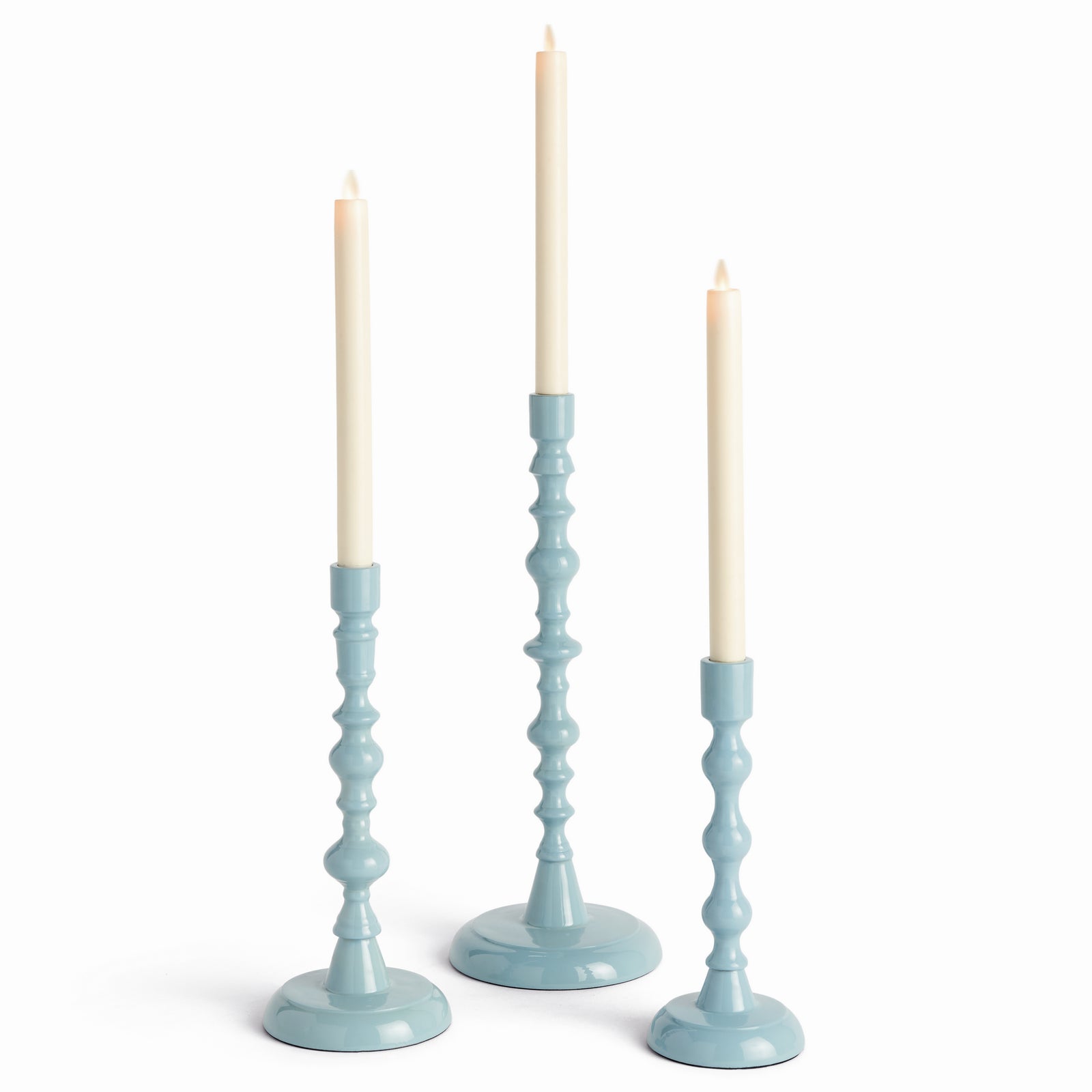 ROSINA TAPER HOLDERS, SET OF 3 - Blue