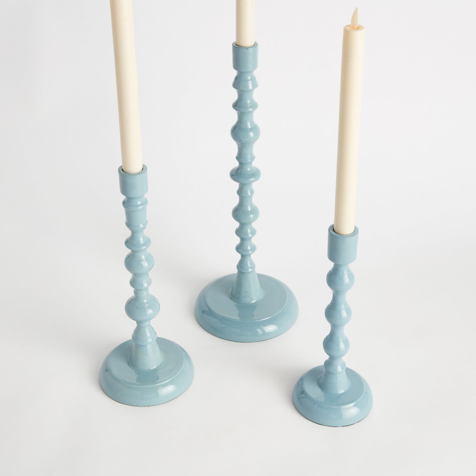 ROSINA TAPER HOLDERS, SET OF 3 - Blue
