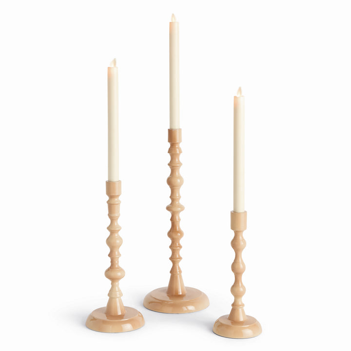 ROSINA TAPER HOLDERS, SET OF 3 - Cream