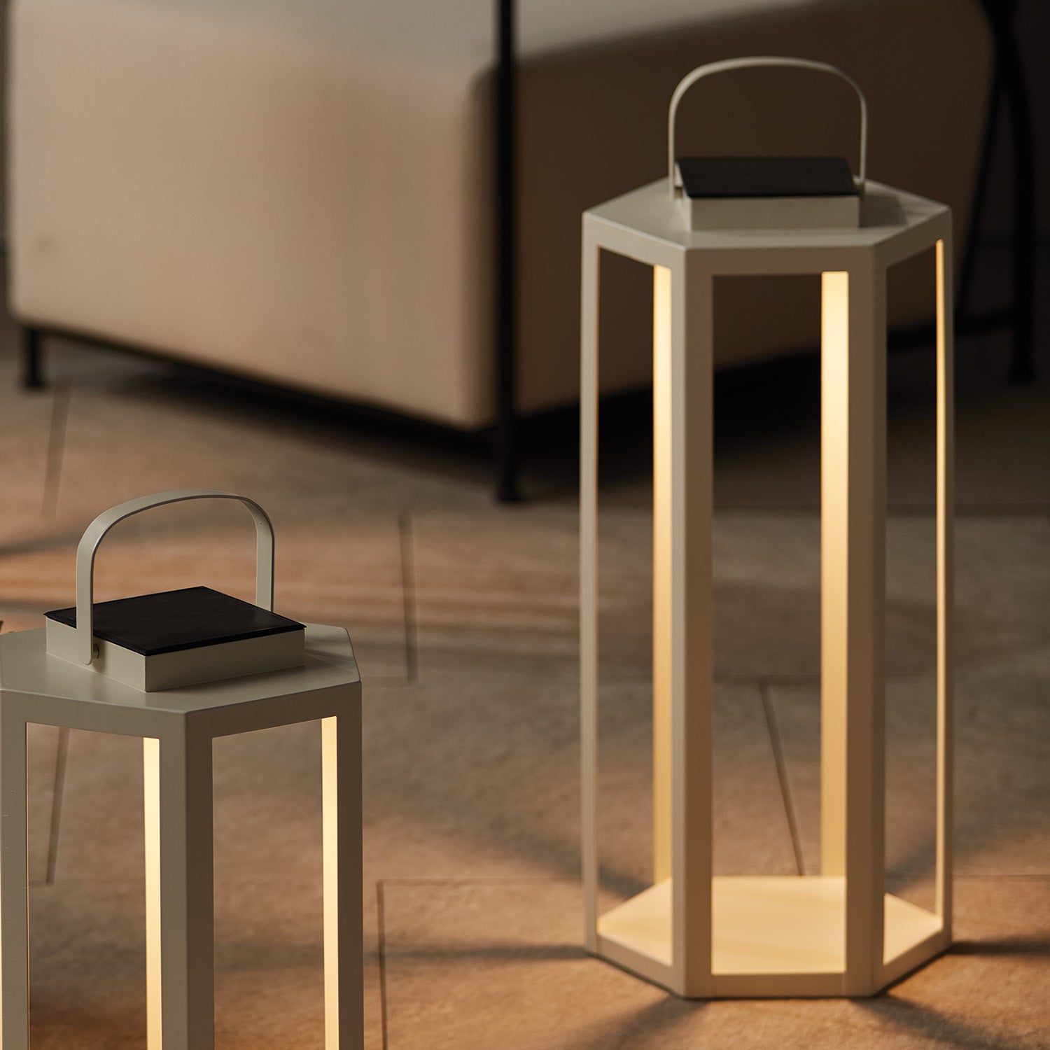 JOYCE SOLAR LANTERN 24" - Ivory