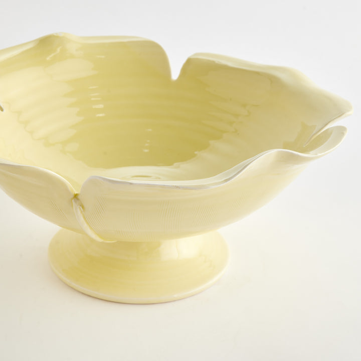 PETALO DECORATIVE FOOTED BOWL - Yellow I ce