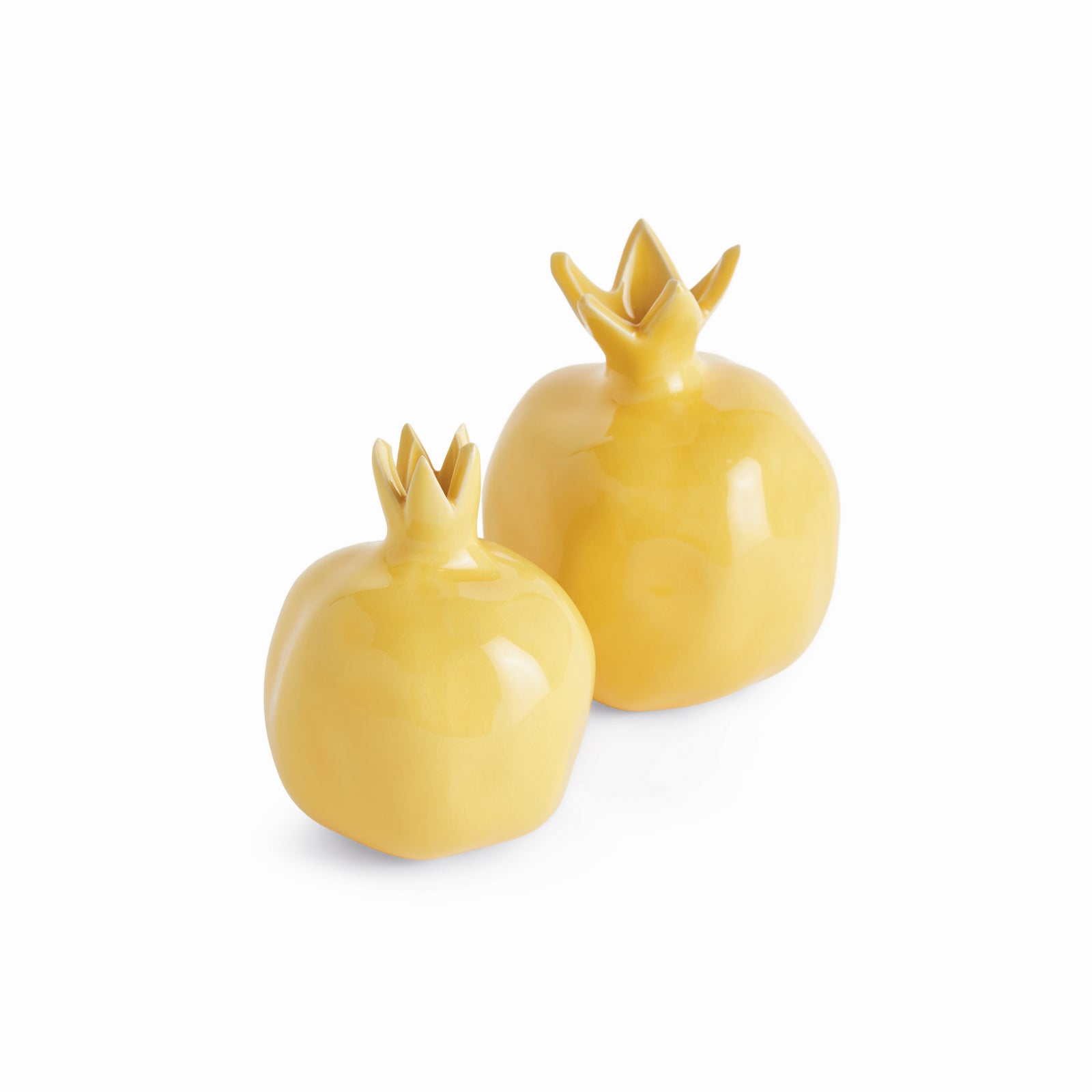 POMEGRANATE BUD VASES, SET OF 2 - Yellow