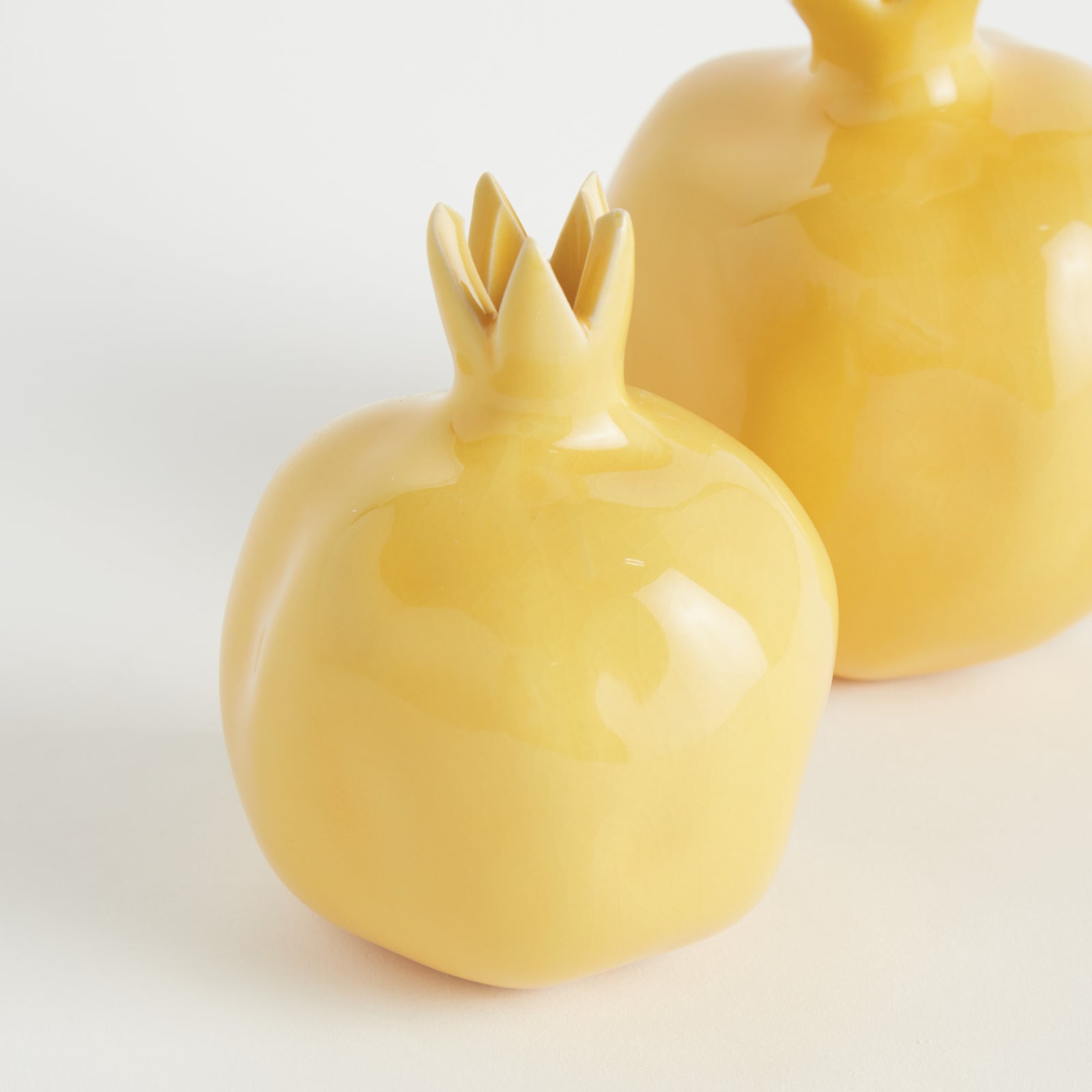 POMEGRANATE BUD VASES, SET OF 2 - Yellow