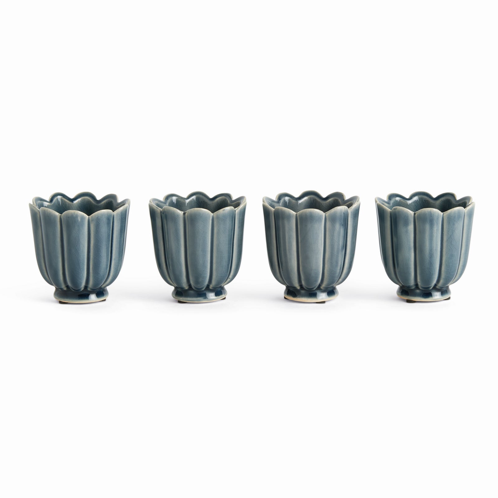 FREYA MINI POTS, SET OF 4 - Teal
