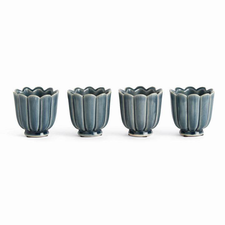 FREYA MINI POTS, SET OF 4 - Teal