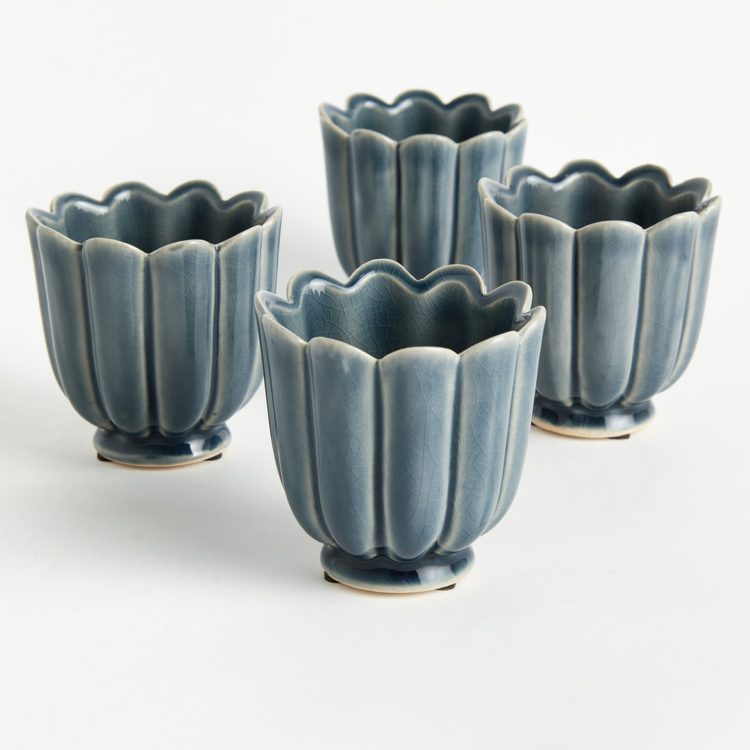 FREYA MINI POTS, SET OF 4 - Teal