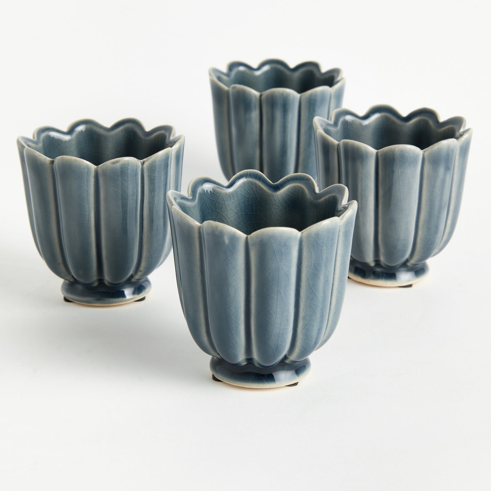 FREYA MINI POTS, SET OF 4 - Teal