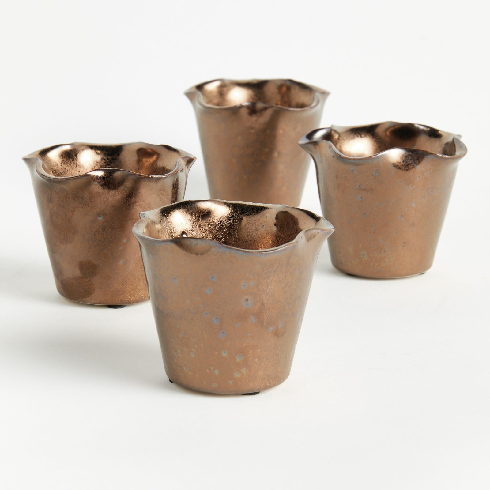 LYDIA MINI POTS, SET OF 4 - Bronze