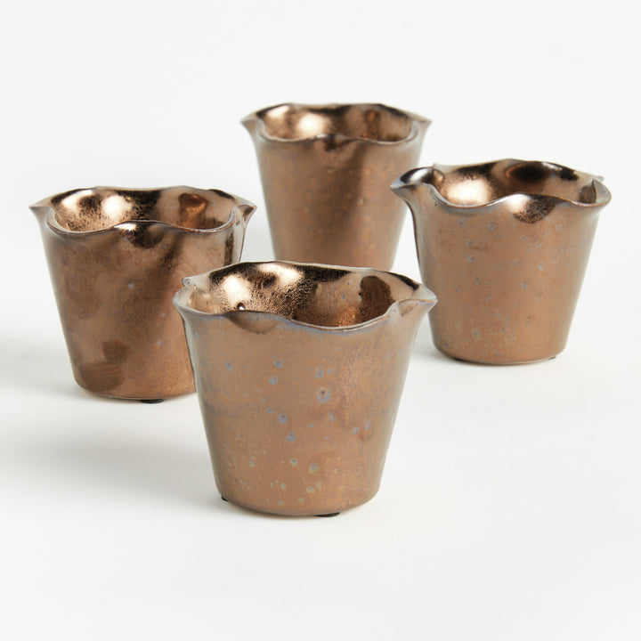 LYDIA MINI POTS, SET OF 4 - Bronze