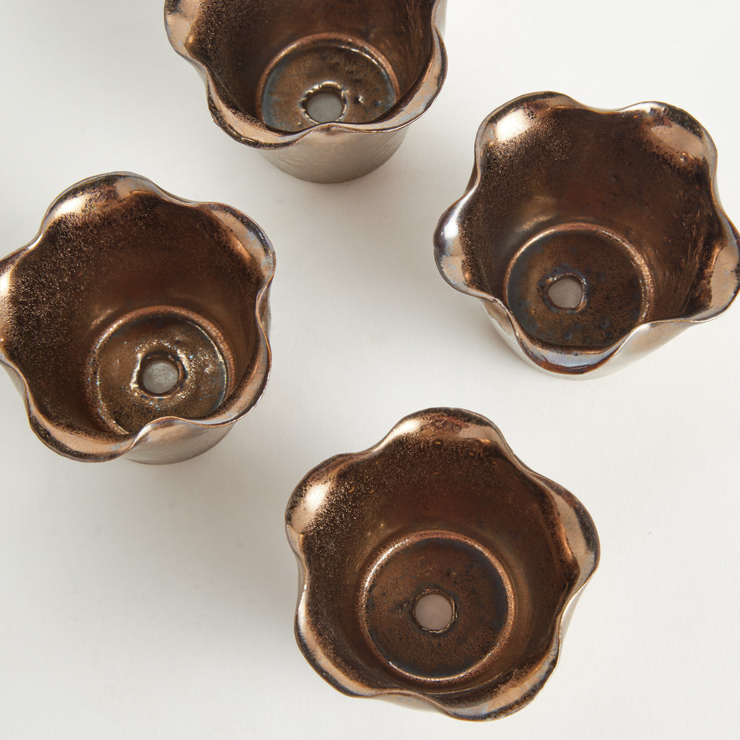 LYDIA MINI POTS, SET OF 4 - Bronze