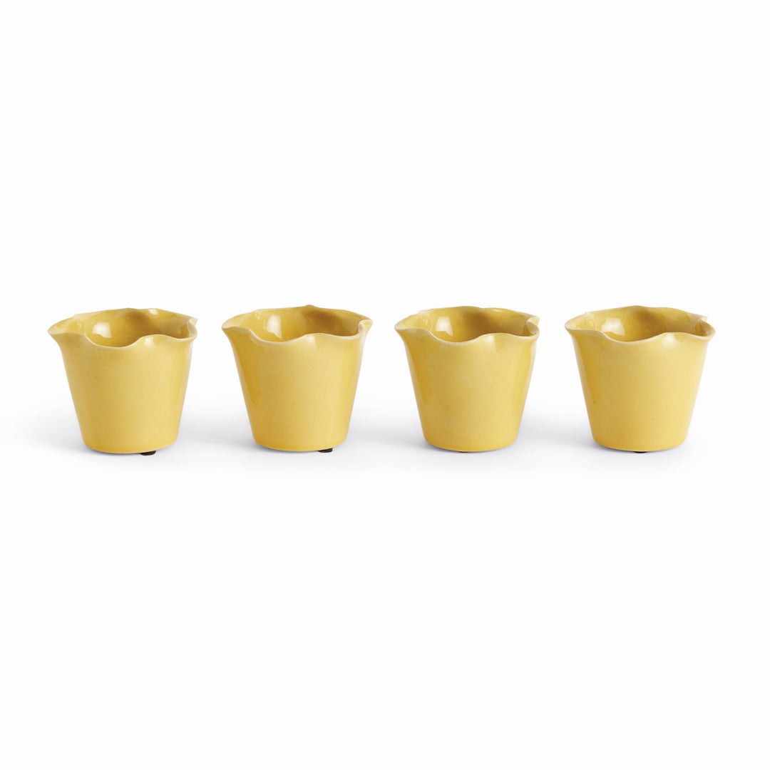 LYDIA MINI POTS, SET OF 4 - Yellow