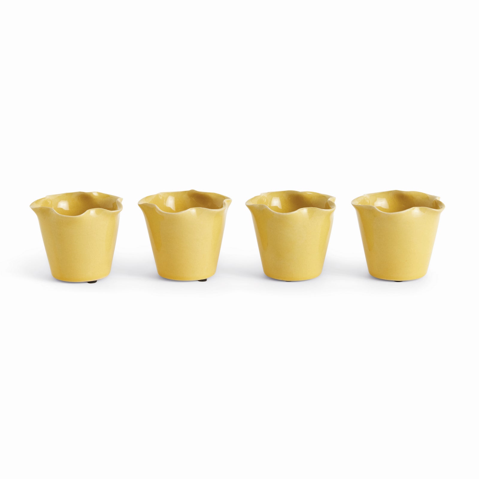 LYDIA MINI POTS, SET OF 4 - Yellow
