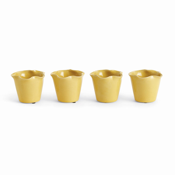LYDIA MINI POTS, SET OF 4 - Yellow