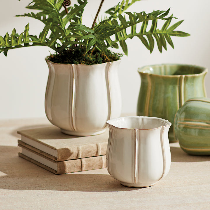 ALLISON POT SMALL - White