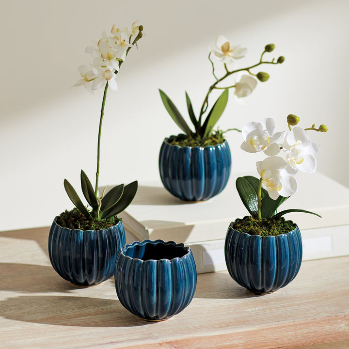 LEANNA MINI POTS ST/4 - Dark Blue