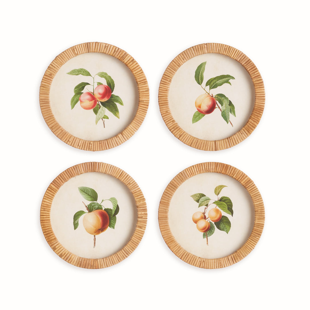 PEACH CUTTINGS ROUND PETITE PRINTS, SET OF 4