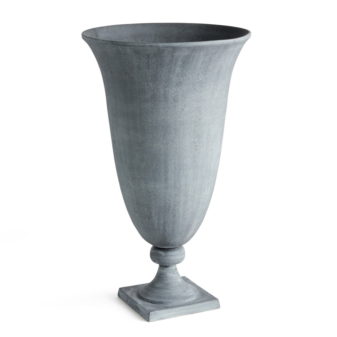 TERRAZZA FOOTED URN - Aged Zinc