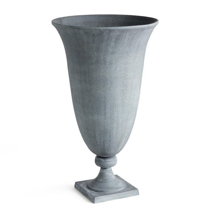 TERRAZZA FOOTED URN - Aged Zinc