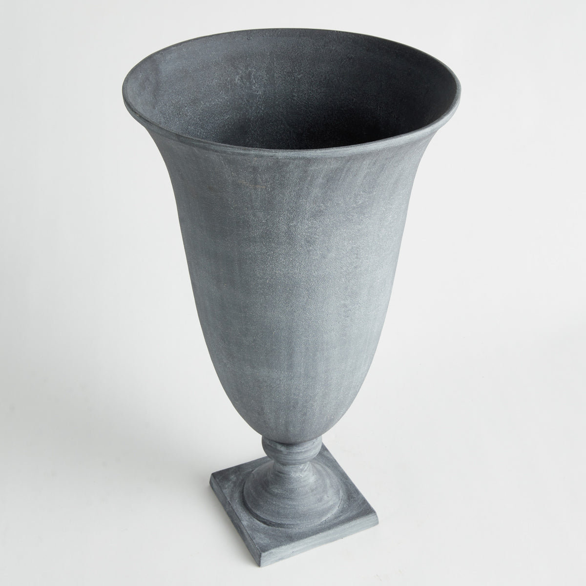 TERRAZZA FOOTED URN - Aged Zinc