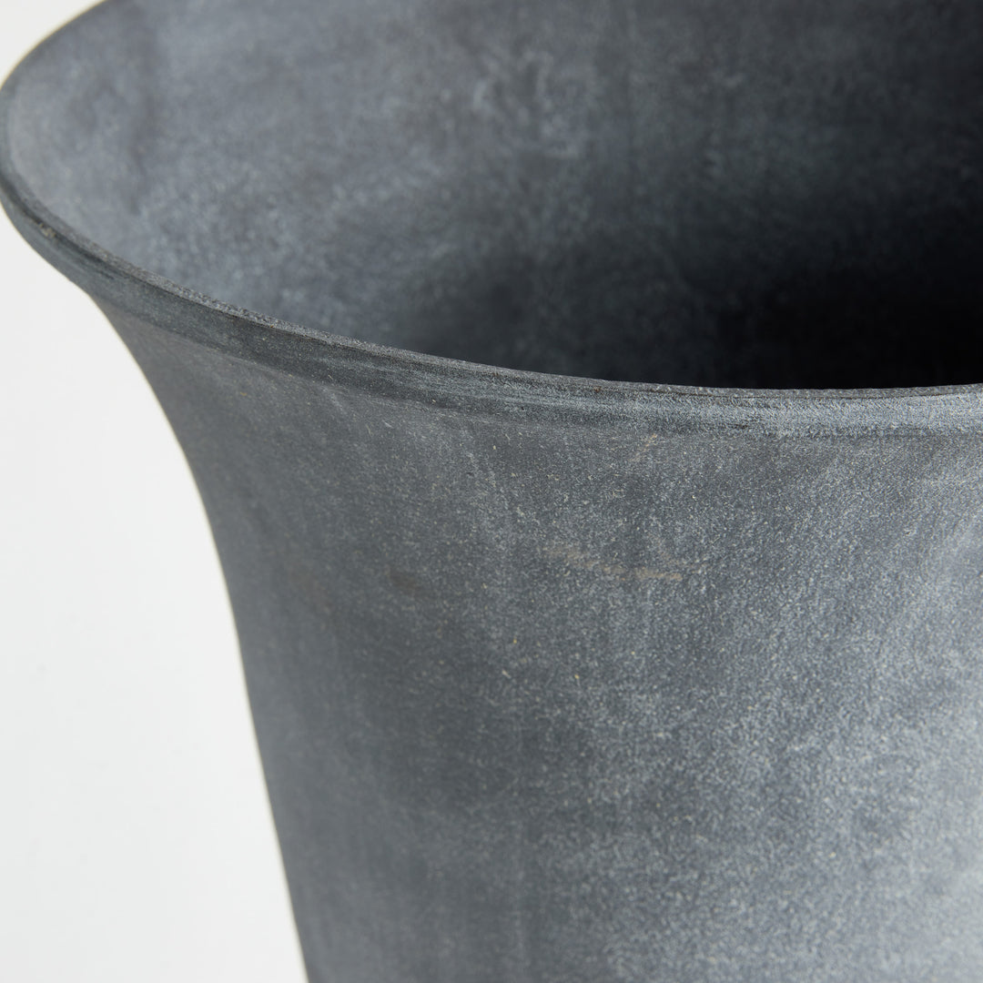 TERRAZZA FOOTED URN - Aged Zinc