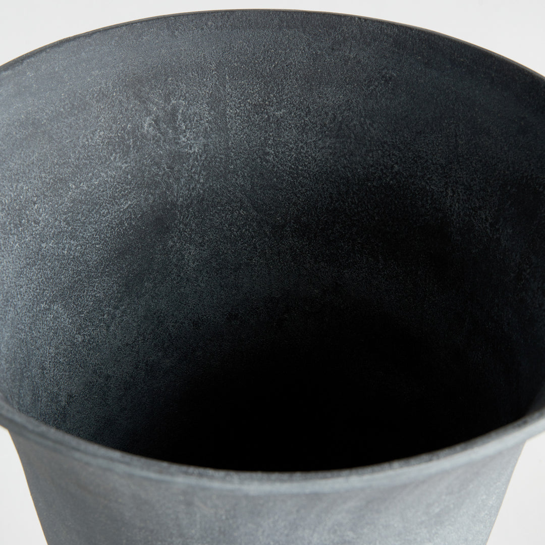 TERRAZZA FOOTED URN - Aged Zinc