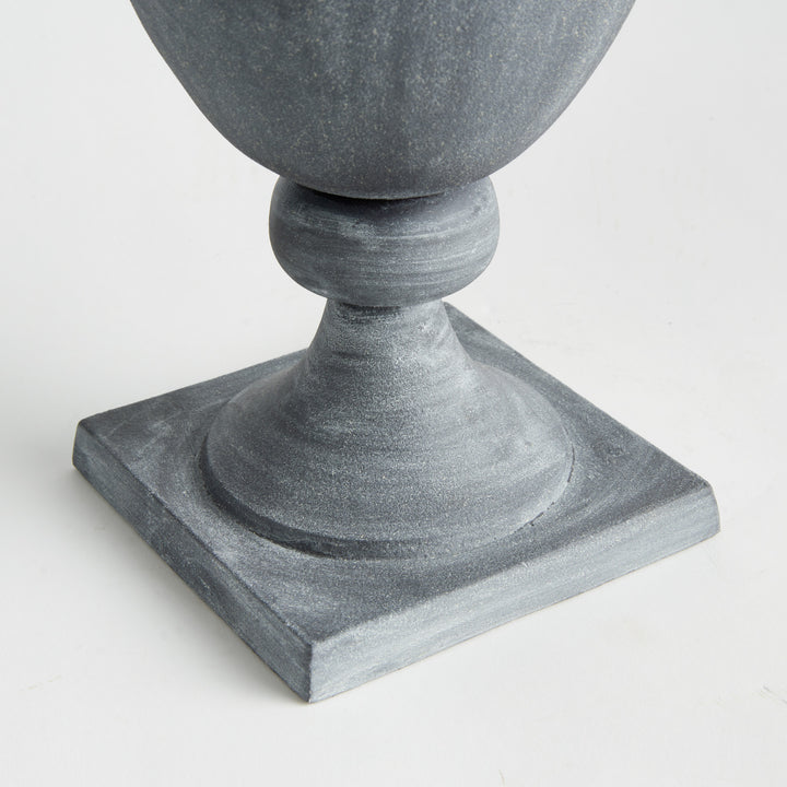 TERRAZZA FOOTED URN - Aged Zinc