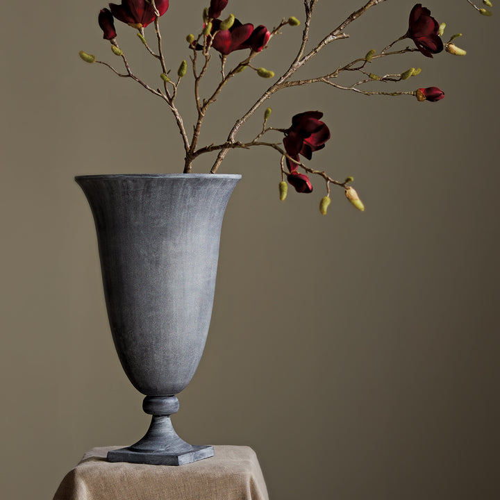 TERRAZZA FOOTED URN - Aged Zinc