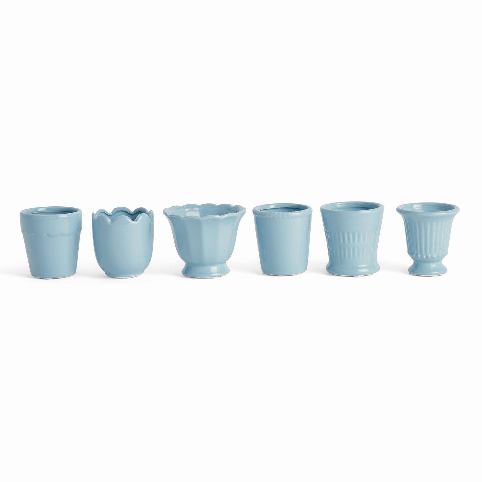 MIRABELLE MINI CACHEPOTS, SET OF 6 - Light Blue
