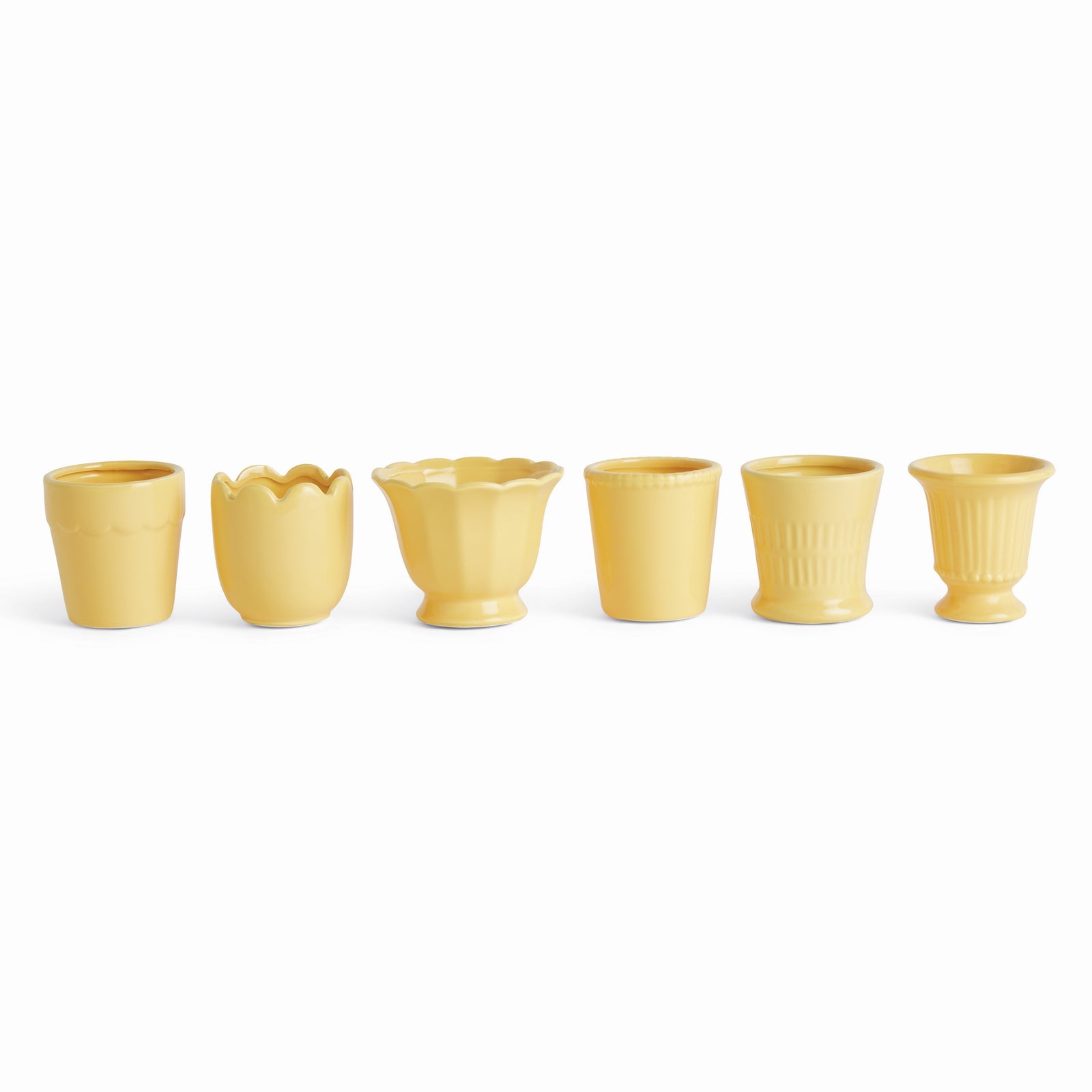 MIRABELLE MINI CACHEPOTS, SET OF 6 - Yellow