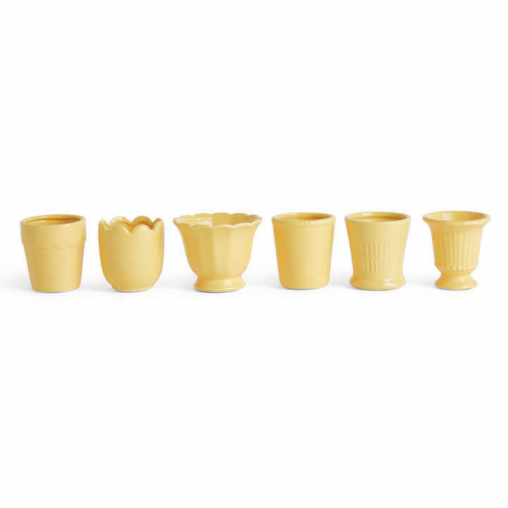 MIRABELLE MINI CACHEPOTS, SET OF 6 - Yellow