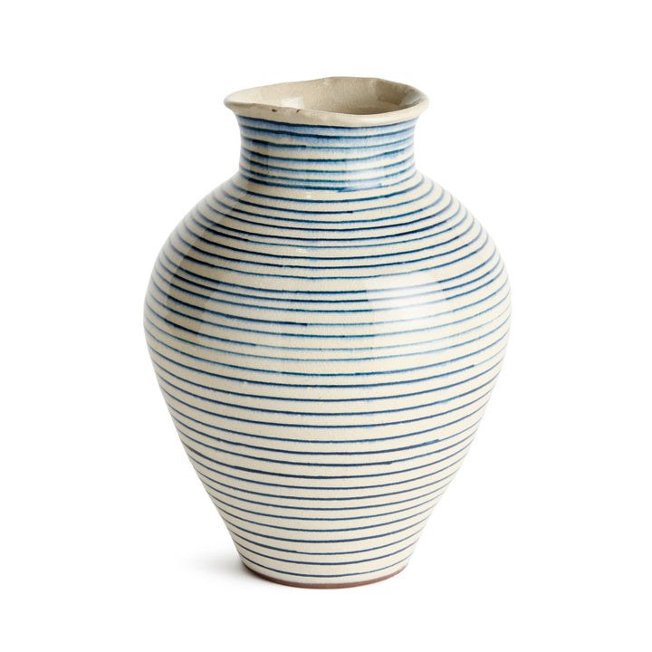 MIRELA VASE MEDIUM - White/Navy Blue