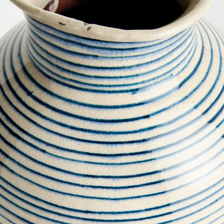 MIRELA VASE MEDIUM - White/Navy Blue