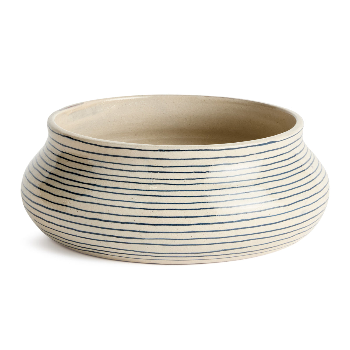 MIRELA DECORATIVE BOWL- White/Navy Blue
