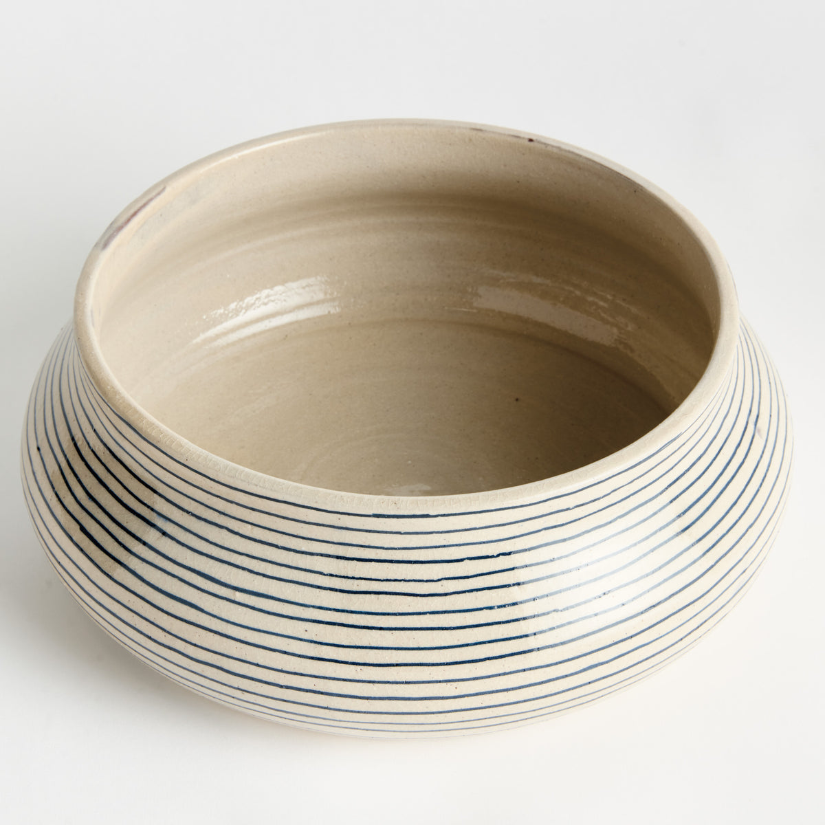 MIRELA DECORATIVE BOWL- White/Navy Blue