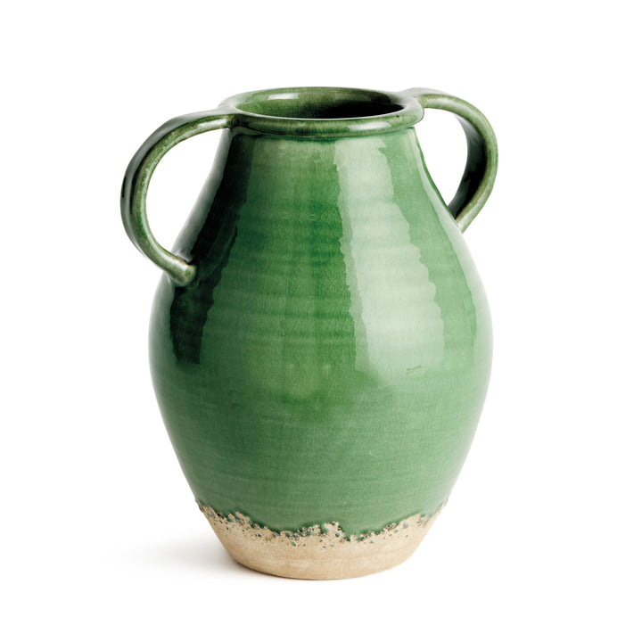 MAISHA VASE WITH HANDLES SMALL - Green/Natural