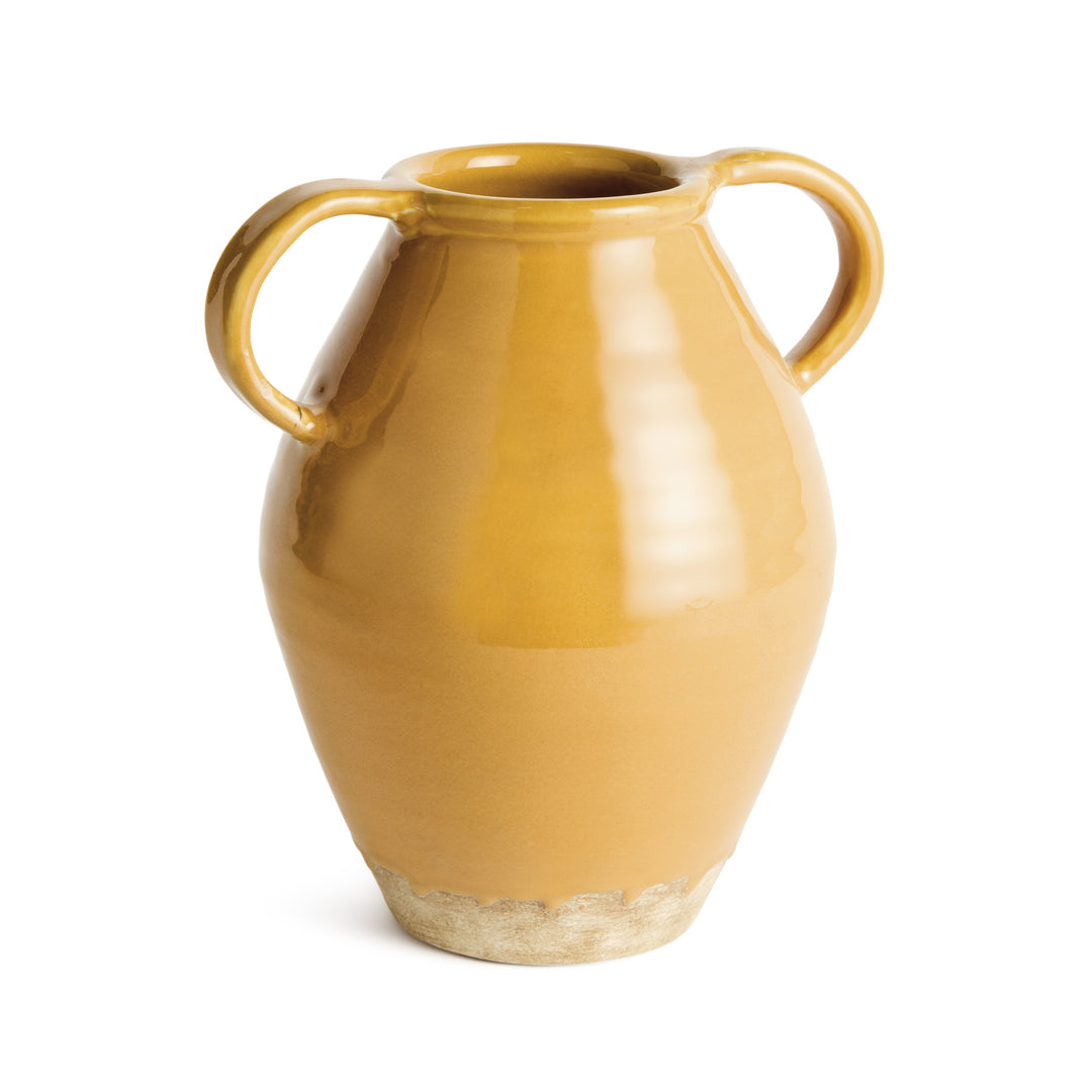 MAISHA VASE WITH HANDLES SMALL - Ochre/Natural