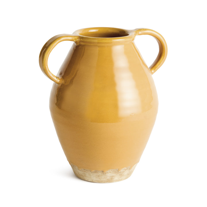 MAISHA VASE WITH HANDLES SMALL - Ochre/Natural