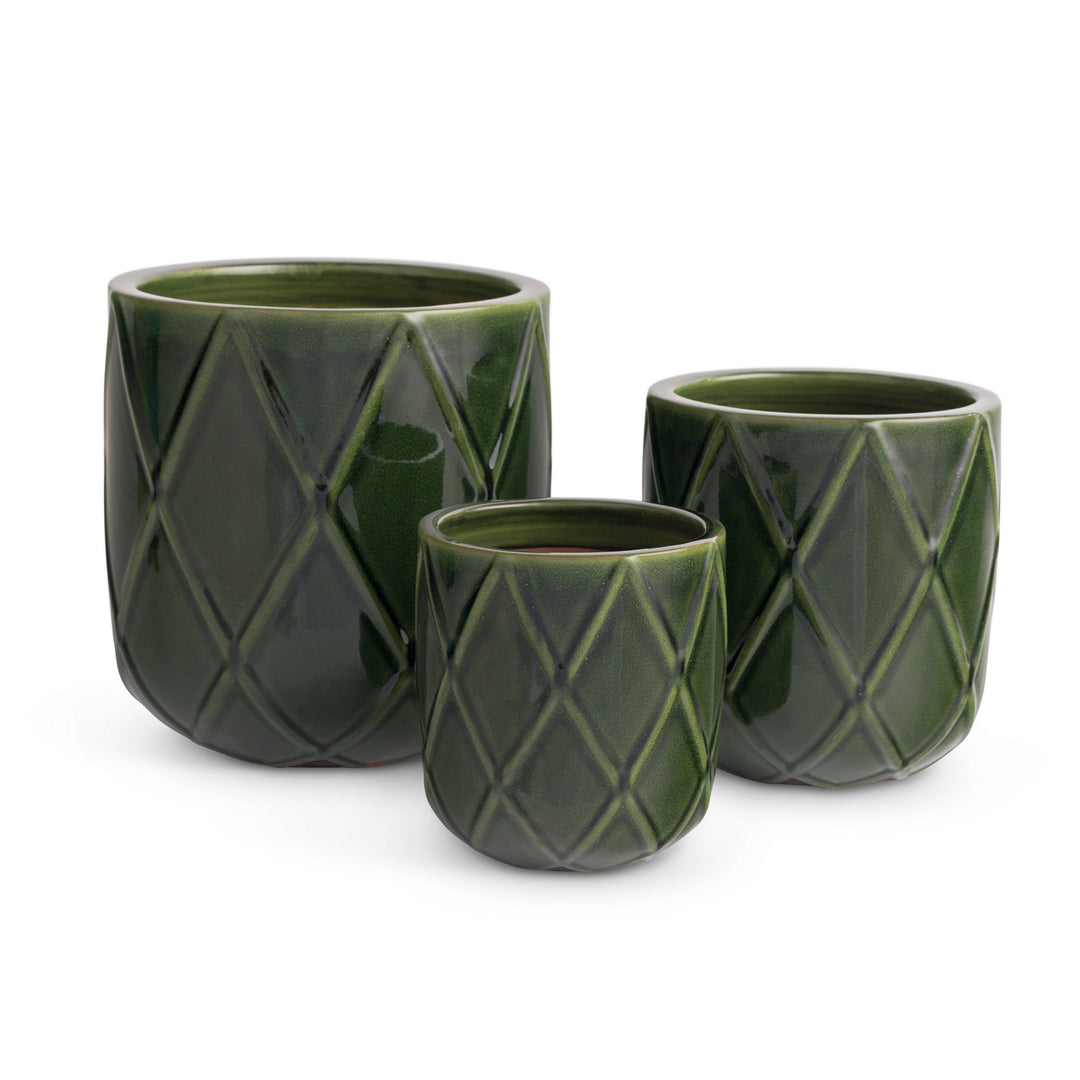 MAXWELL POTS, SET OF 3 - Green