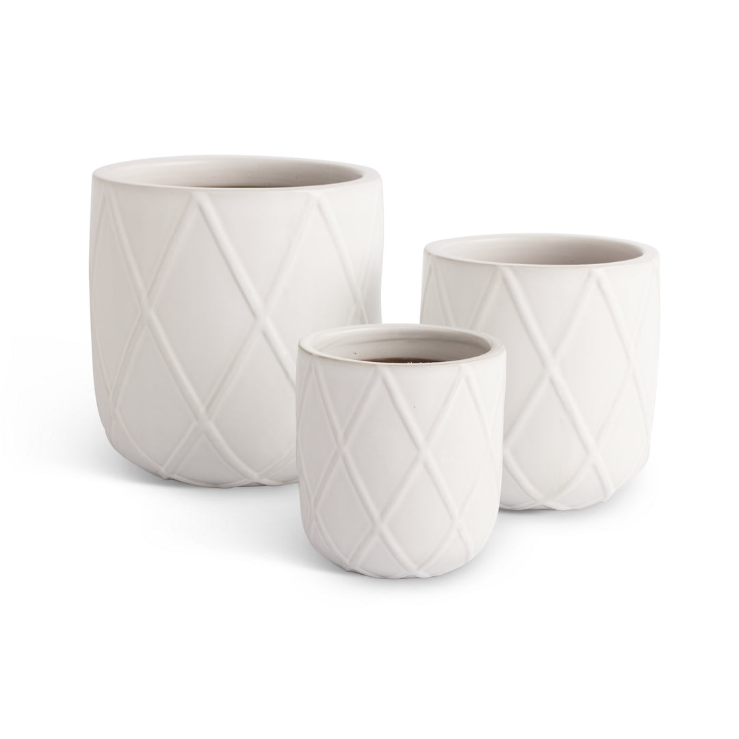 MAXWELL POTS, SET OF 3 - White