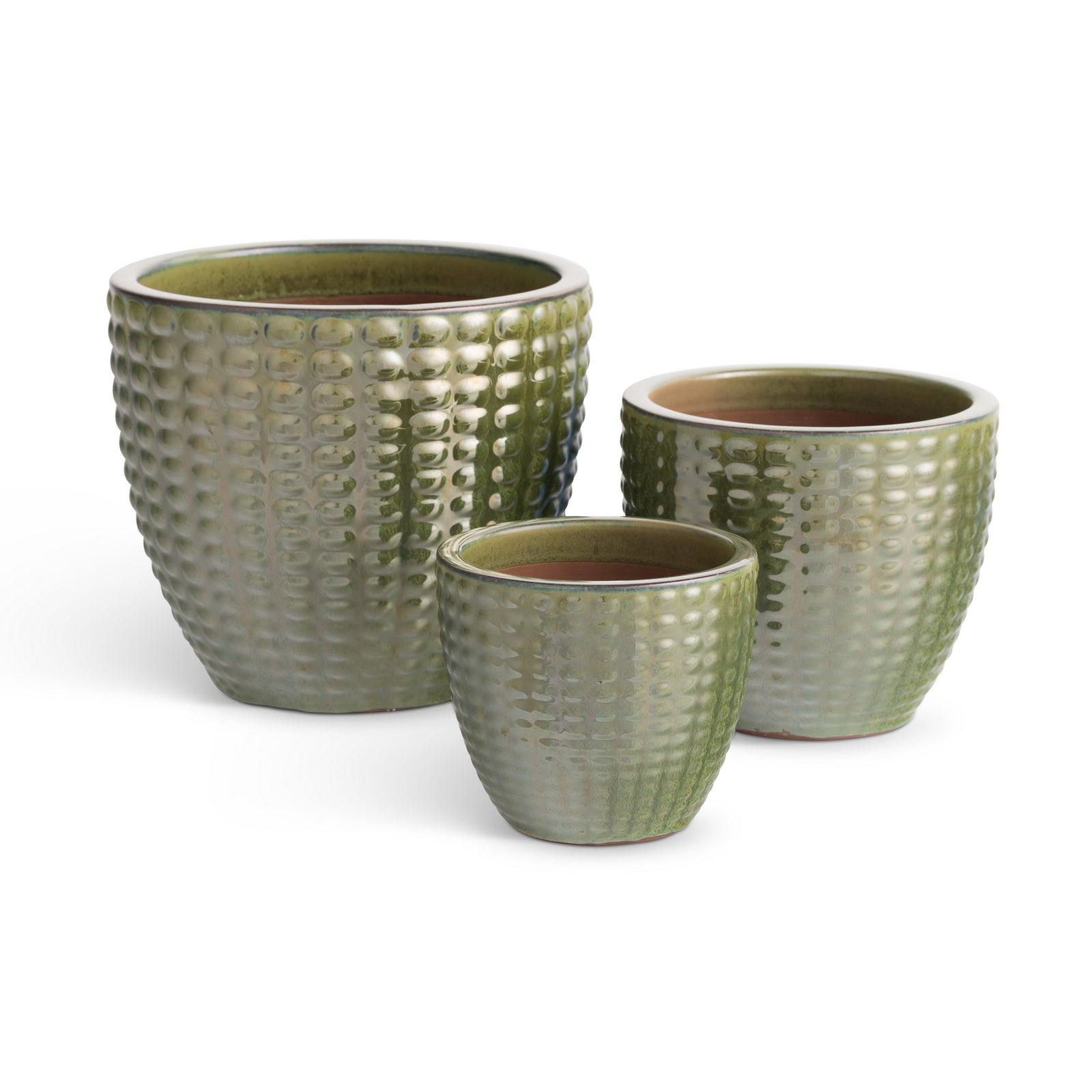 HAYDEN POTS, SET OF 3 - Green