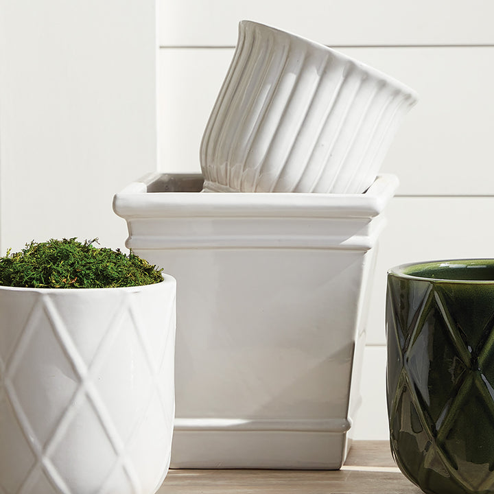 CARLY POTS, SET OF 2 - White
