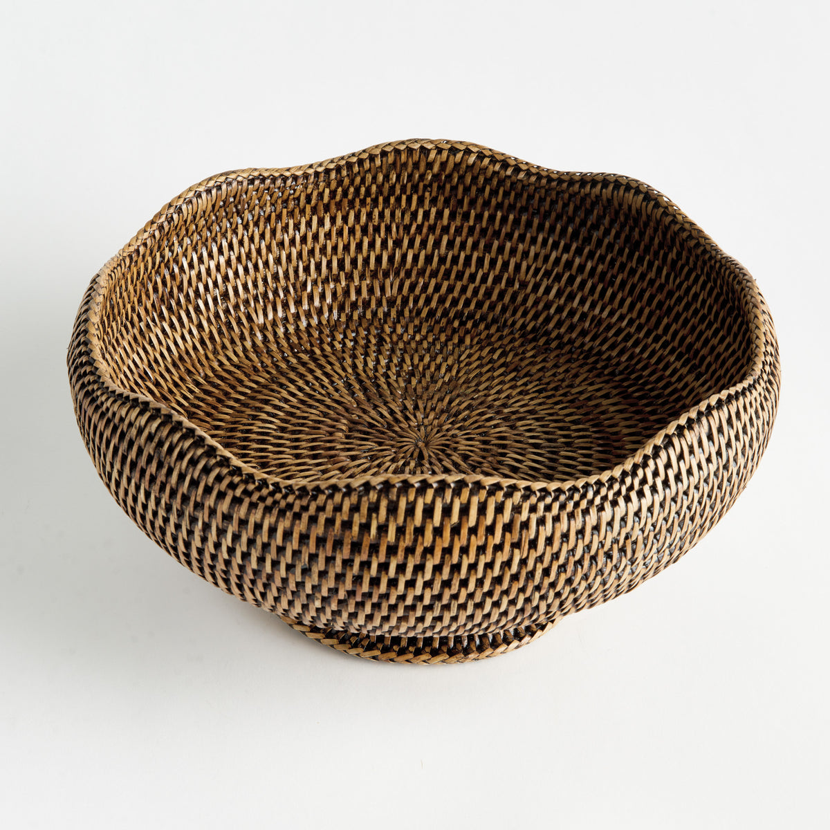 BURMA RATTAN FOOTED BOWL - Warm Brown