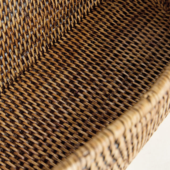 BURMA RATTAN OVAL CACHEPOT - Warm Brown