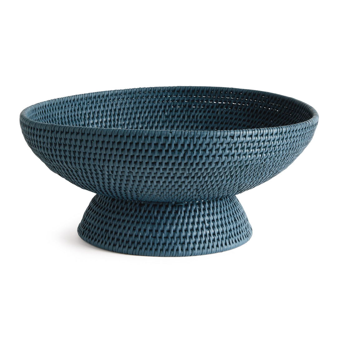 BURMA RATTAN OFFERING BOWL - Dark Blue