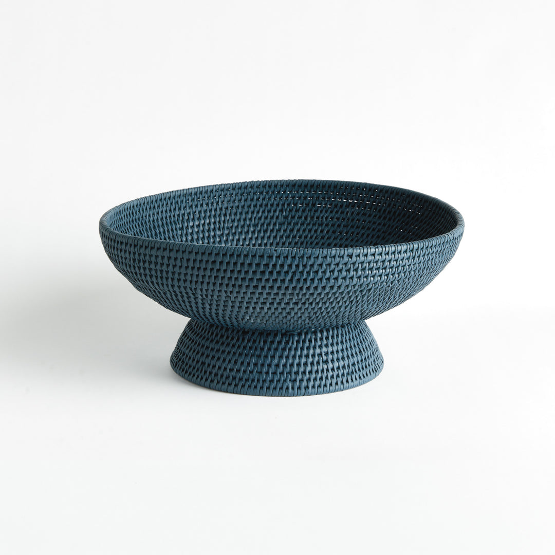 BURMA RATTAN OFFERING BOWL - Dark Blue