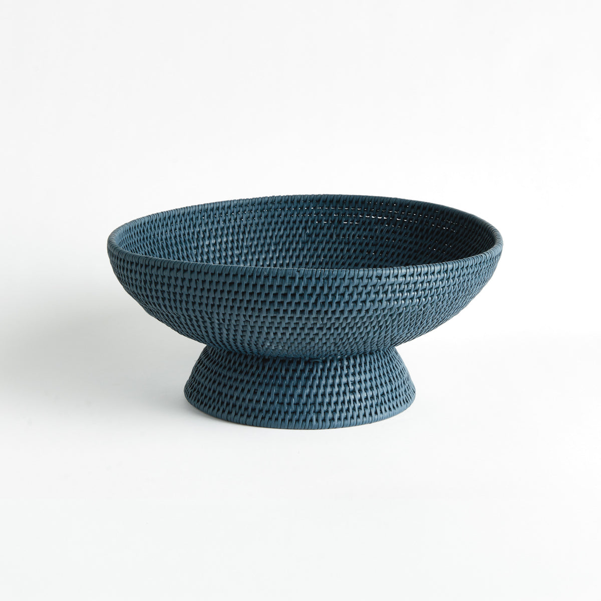 BURMA RATTAN OFFERING BOWL - Dark Blue