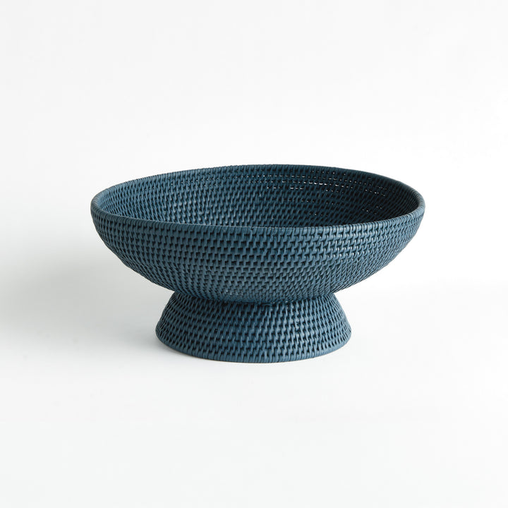 BURMA RATTAN OFFERING BOWL - Dark Blue