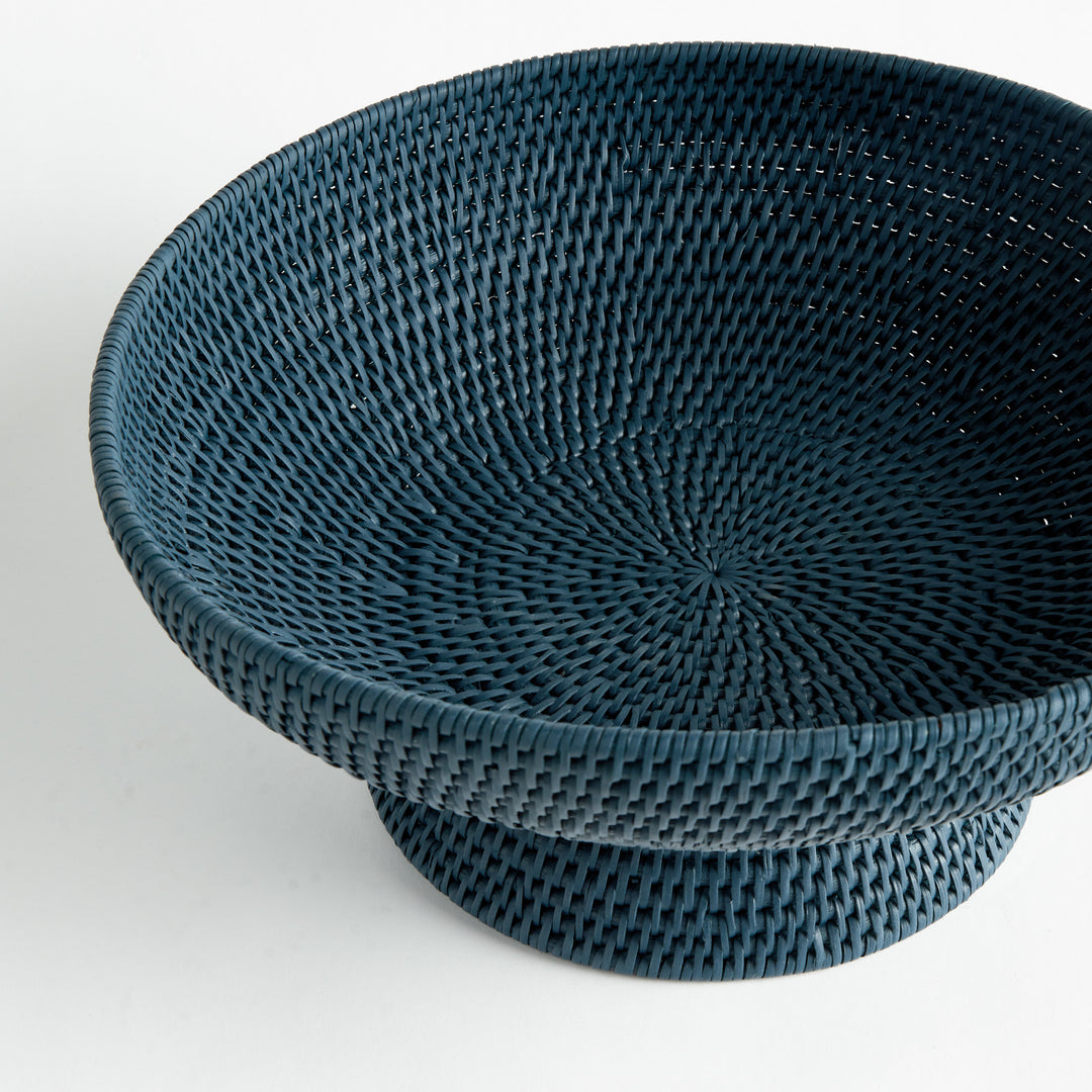 BURMA RATTAN OFFERING BOWL - Dark Blue