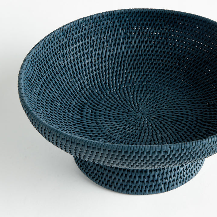 BURMA RATTAN OFFERING BOWL - Dark Blue